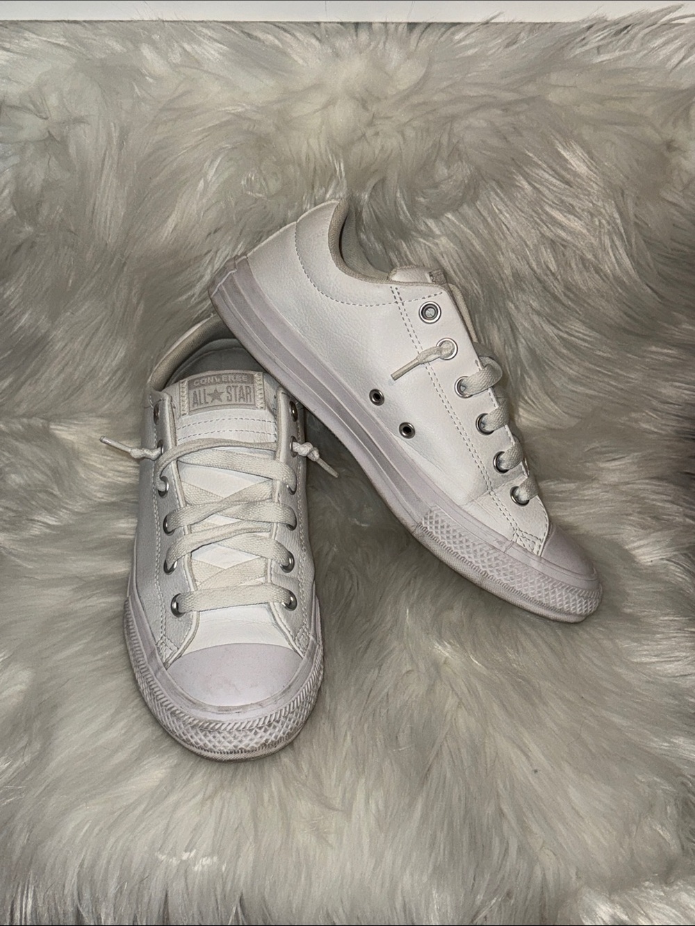 Converse White Low-Top All Star Canvas Sneakers